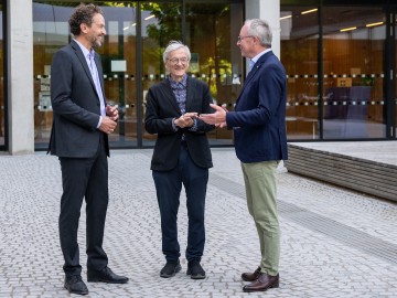 (v.l.) ISTA Präsident Martin Hetzer, Bundeskanzler a.D Wolfgang Schüssel und LH-Stv. Stephan Pernkopf.